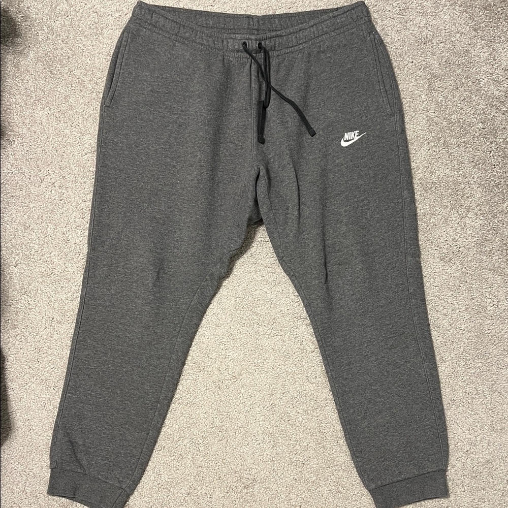 Nike Dark Gray Sweatpants with White Logo